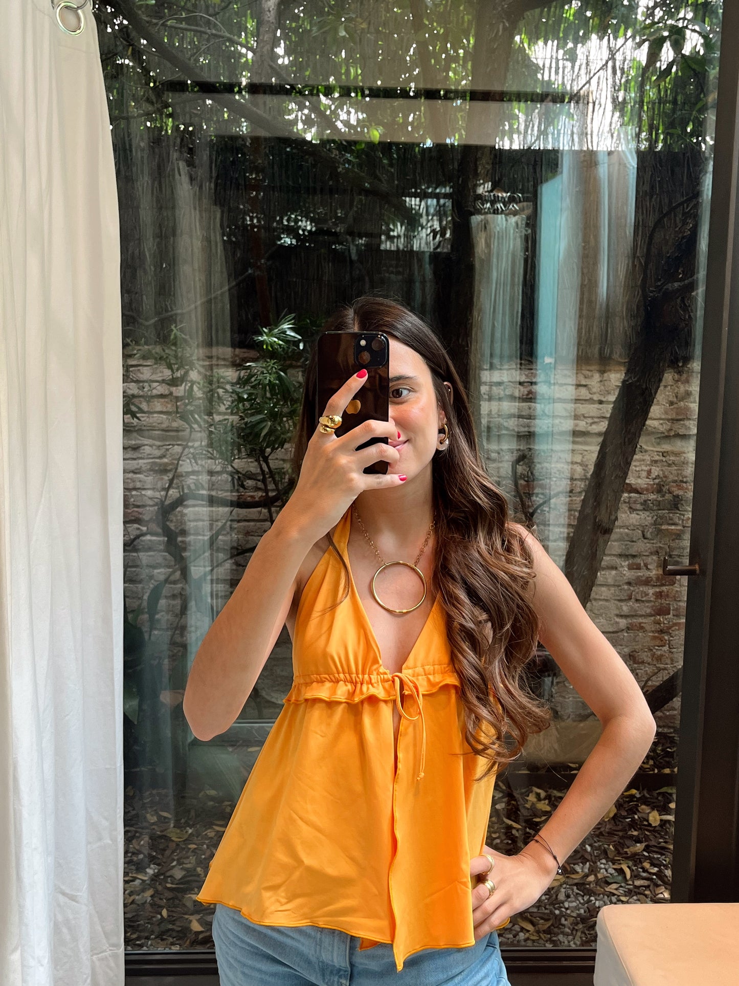 Iris top naranja